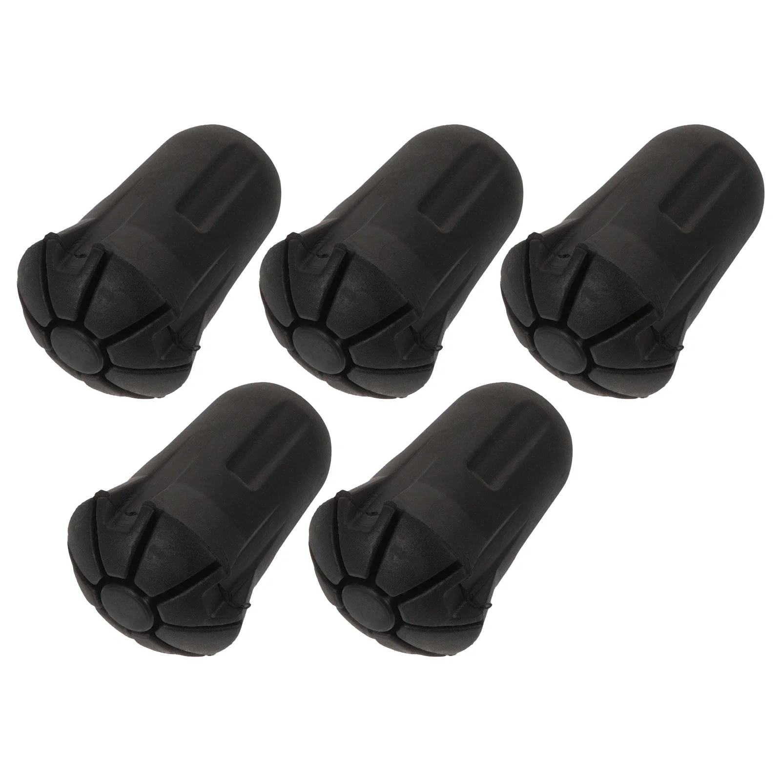 

5pcs Black Trekking Poles Universal Foot Cover Anti Tip Walking Stick Crutches Accessories Lightweight