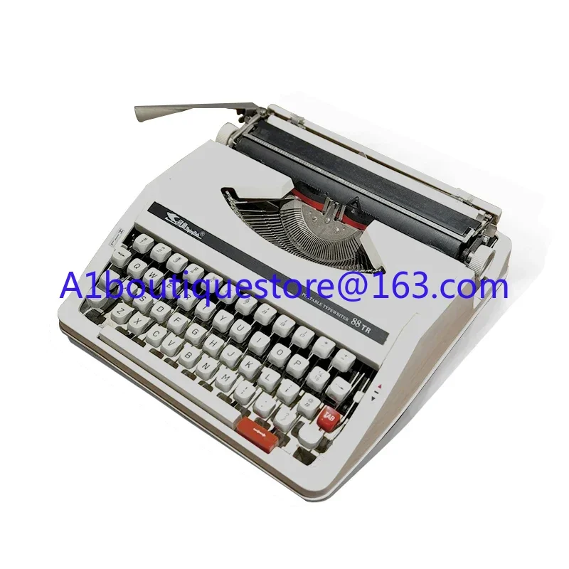 Typewriter White English Mechanical 1980S Normal Use Retro Literary Gifts Medieval Old Things