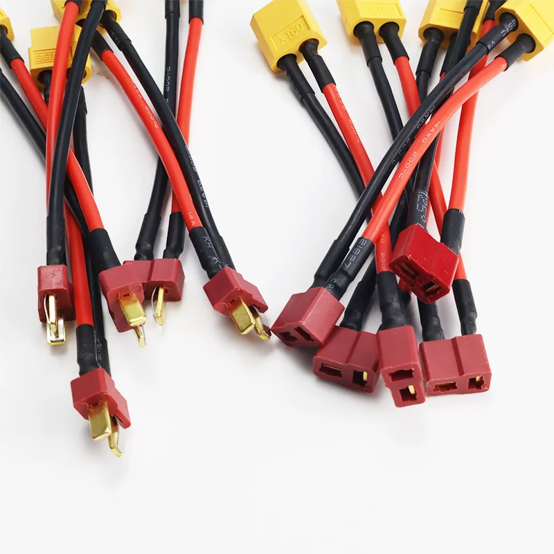 2pcs /7pcs T Deans To XT60 Female/Male Plug Adapter Connectors 14AWG 10cm Connect Cable for RC Lipo Battery Charger Parts DIY