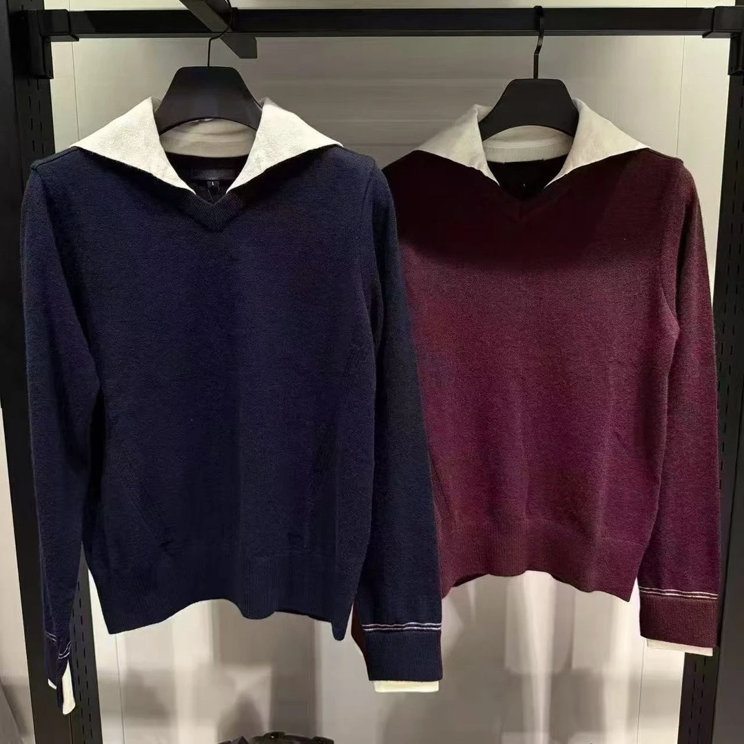 Women's Golf 2026 New Autumn Navy Collar Pullover Sweater Fashion Versatile Casual Sports Long Sleeve Knitwear Ladies Golf Top