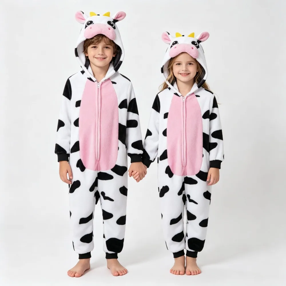 Children's Unicorn Kigurumi Pajamas One Piece Hooded Winter Warm Flannel Kids Onesies Baby Rompers Boys Girls Pijamas Homewear