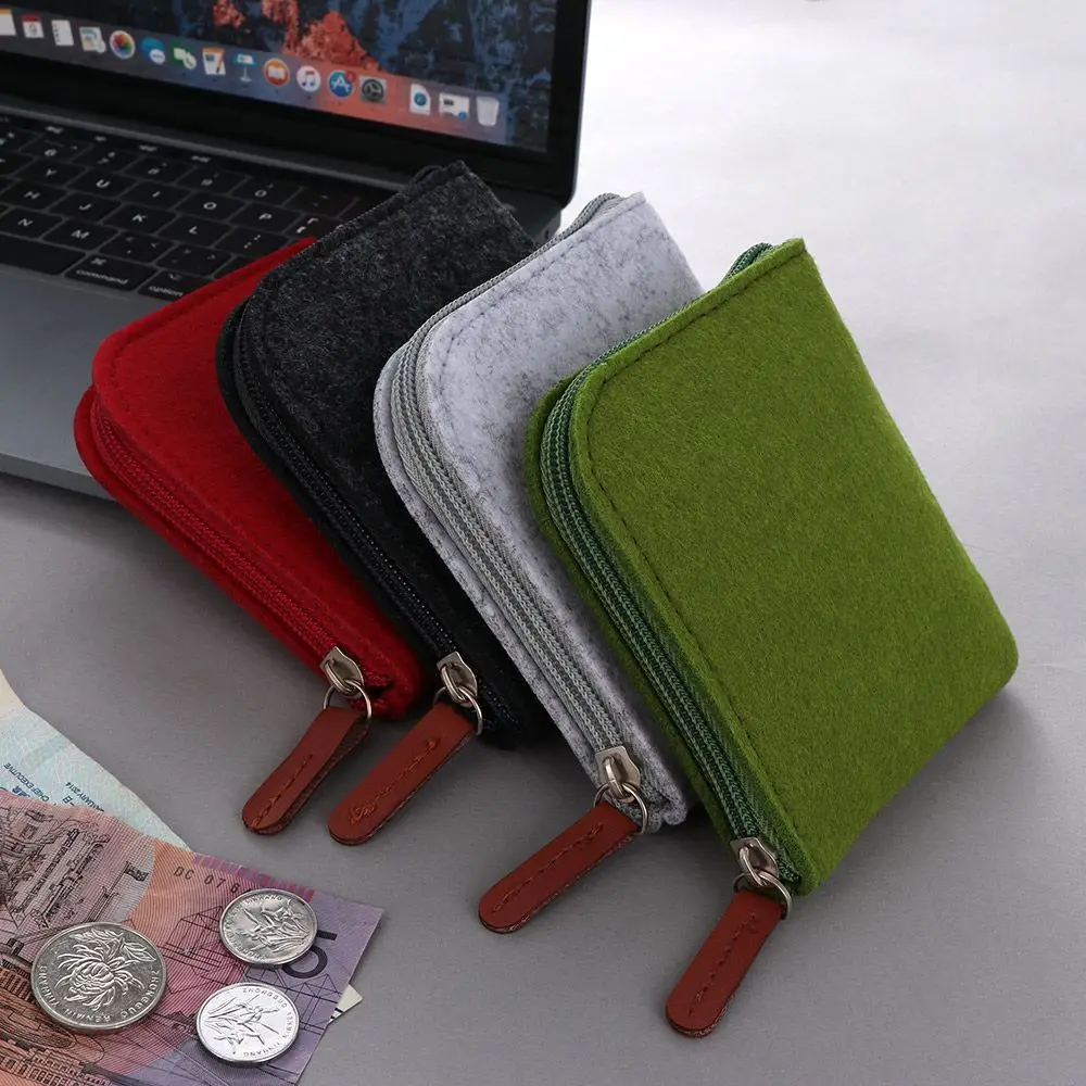 

Zipper Closure Wallet Cash Holder Wallet Square Shape Design Card Holder Pouch Coin Purse Money Bag Key Bag Change Purse