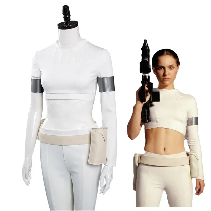 MN1 Padme Cosplay Amidala Cloak Battle Suit Movie Space Battle Disguise Women Female Fantasy Halloween Carnival Party Cloth9*Jy