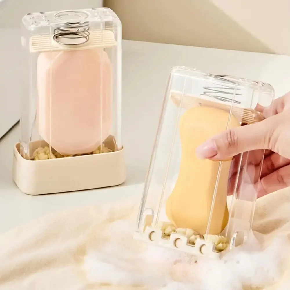 Case Multifunctional Soap Foaming Box Eco-Friendly Portable No-wash Soap Foamer Plastic Spring-Loaded Soap Dispenser Bathroom
