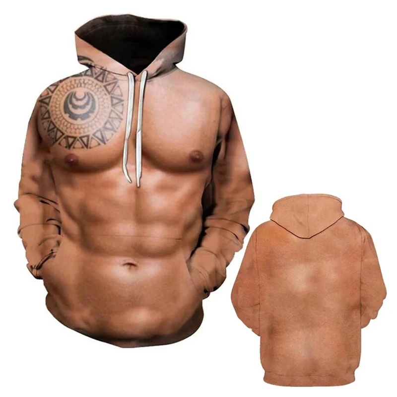 Funny Muscle Muscular 3D Print Hoodies Men Women Fashion Oversized Sweatshirts Hoodie Harajuku Pullovers Tracksuit Man Clothing
