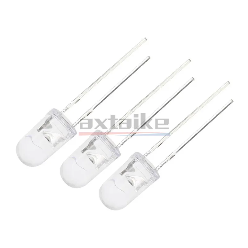 100PCS 3mm 5mm Super Helle Wasser Klar Grün Rot Weiß Gelb Blau Licht Led-lampen Emitting Diode transparent Runde