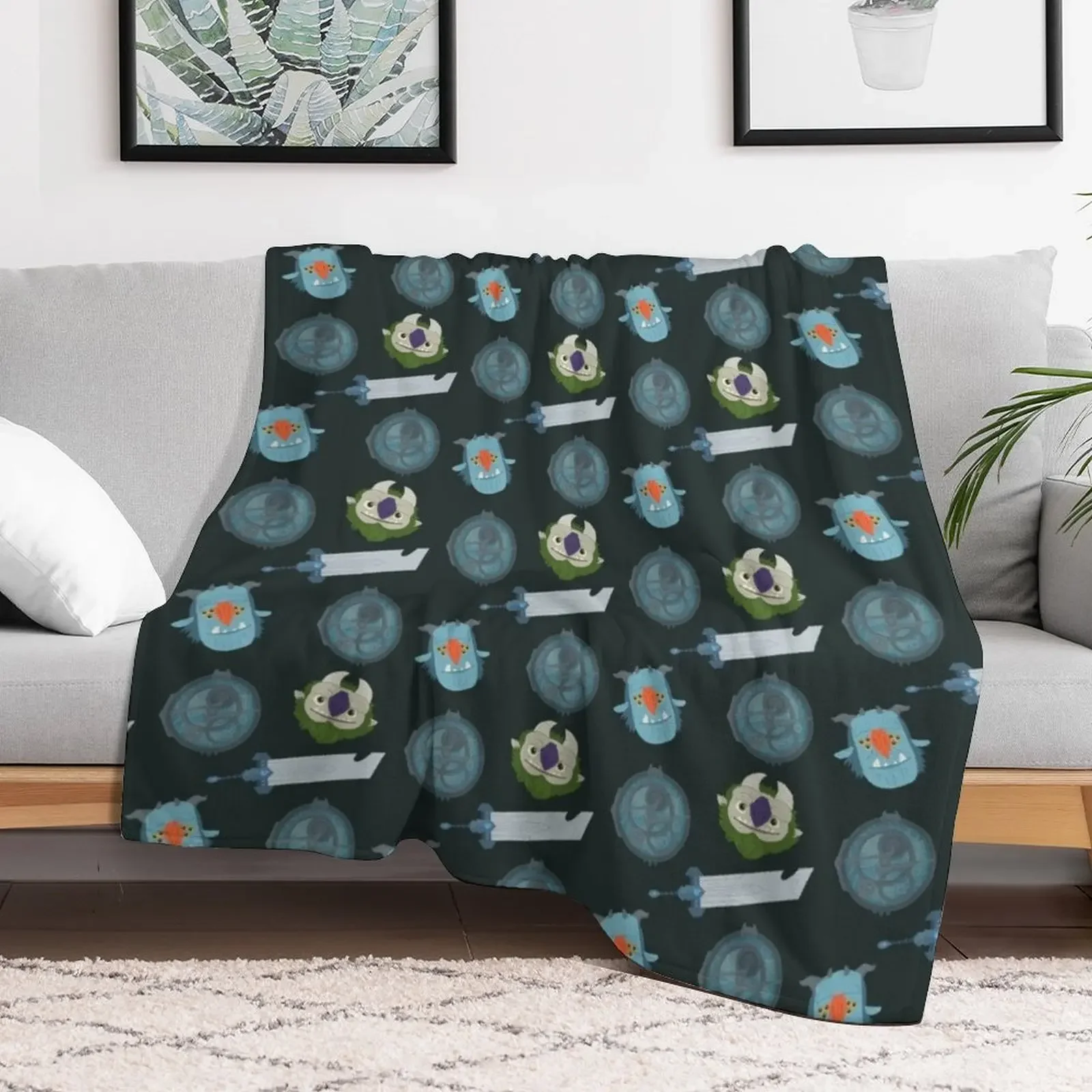 Trollhunters Repeating Pattern Throw Blanket Sofa Quilt Sofa Throw Blankets