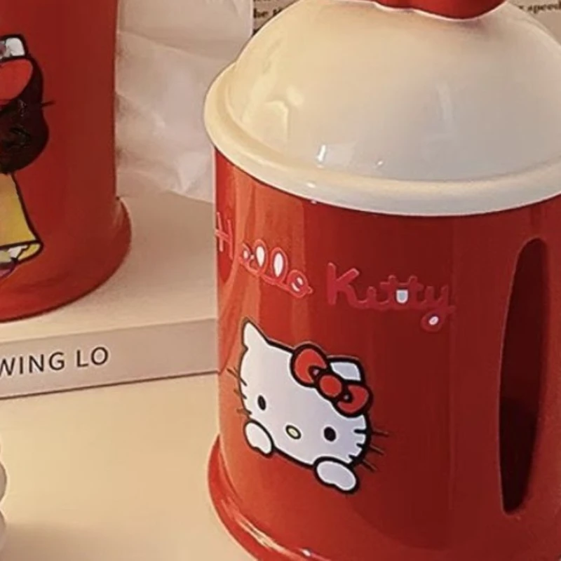 Sanrio New Hello Kitty Kawaii Anime Cartoon Tissue Box Desktop Decorations Paper Box Bedroom Bedside Girly Heart Cute Sweetness view 4