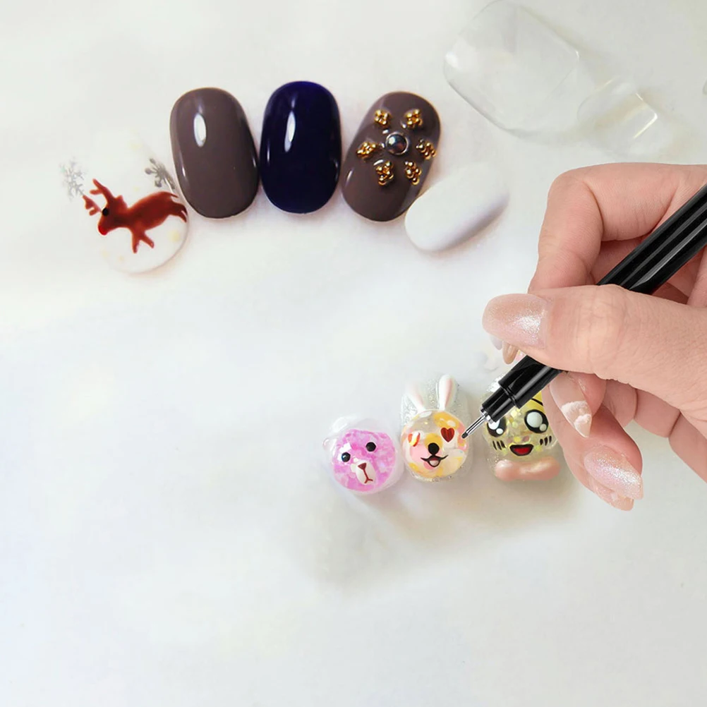 

4Pcs Nail Art Painting Pens Manicure Drawing Tools Professional DIY Nail Decor Smooth Grip Essential for Salon and Home Use