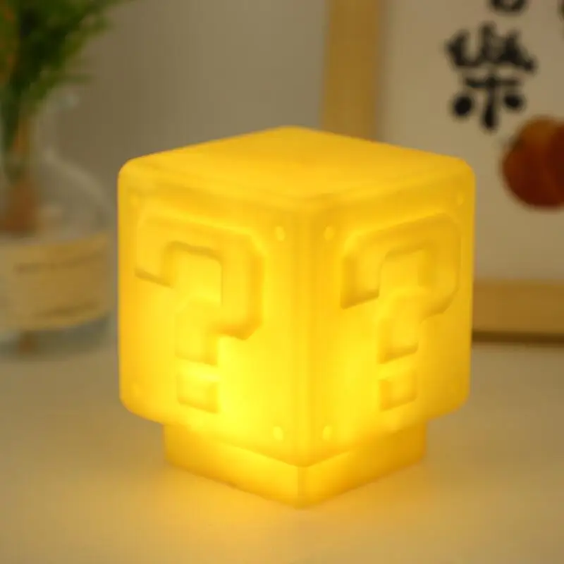 Popular Mario Night Light Super Mario Question Mark Luminous Square Brick Esports Room Decoration Desktop Atmosphere Light gifts