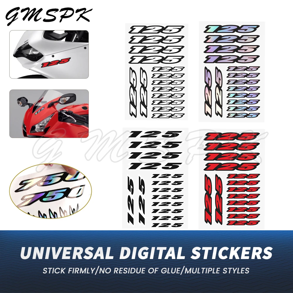 

Motorcycle Number 125 Decor Stickers Body Decals Fit for Yamaha Honda Kawasaki Suzuki Vespa Benelli HUSQVARNA EXC EXC-F XCWF 125