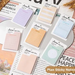 Multifuncional Sticky Notes, Notepad Memo, para fazer a lista, Planejador, Adesivos auto-adesivos, Papelaria, 60 folhas