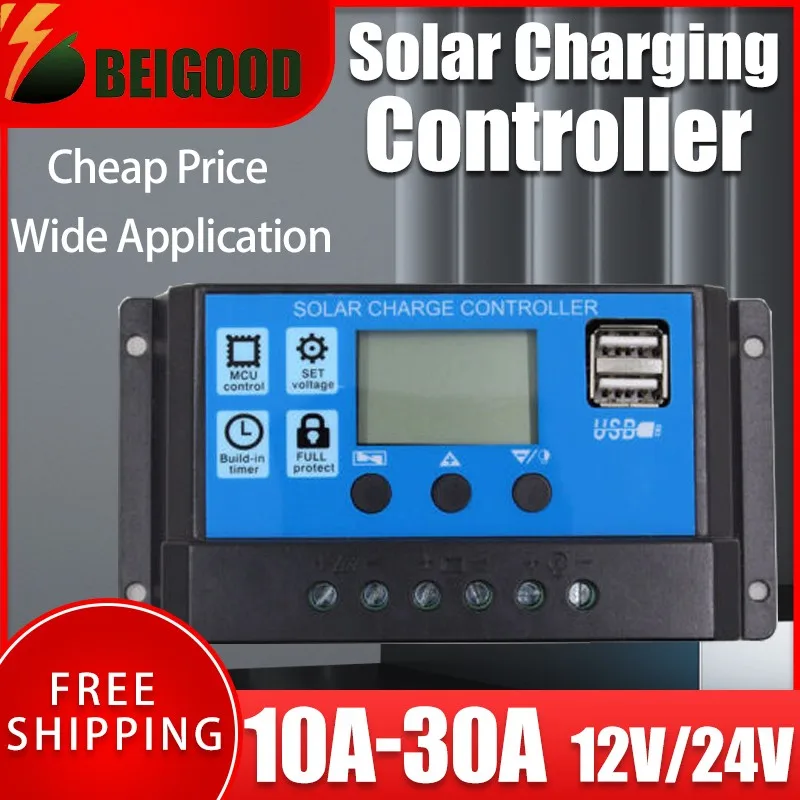 PWM 1000w Solar Tracker Solar hybrid Charge Controller PWM 12V 24VBattery Regulator 10A 20A 30A for Wind Turbine Solar