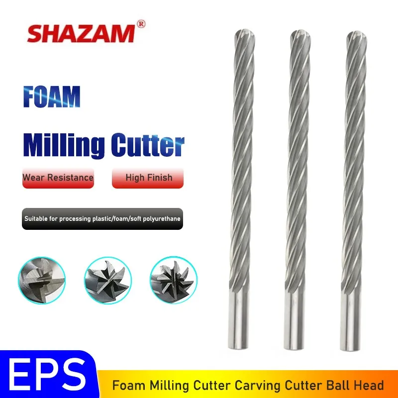 SHAZAM Foam Milling Cutter Tool Carving Cutter Ball Hhead EPS Styrofoam Model Extended Blade Foam Cutter EVA Foam Tools