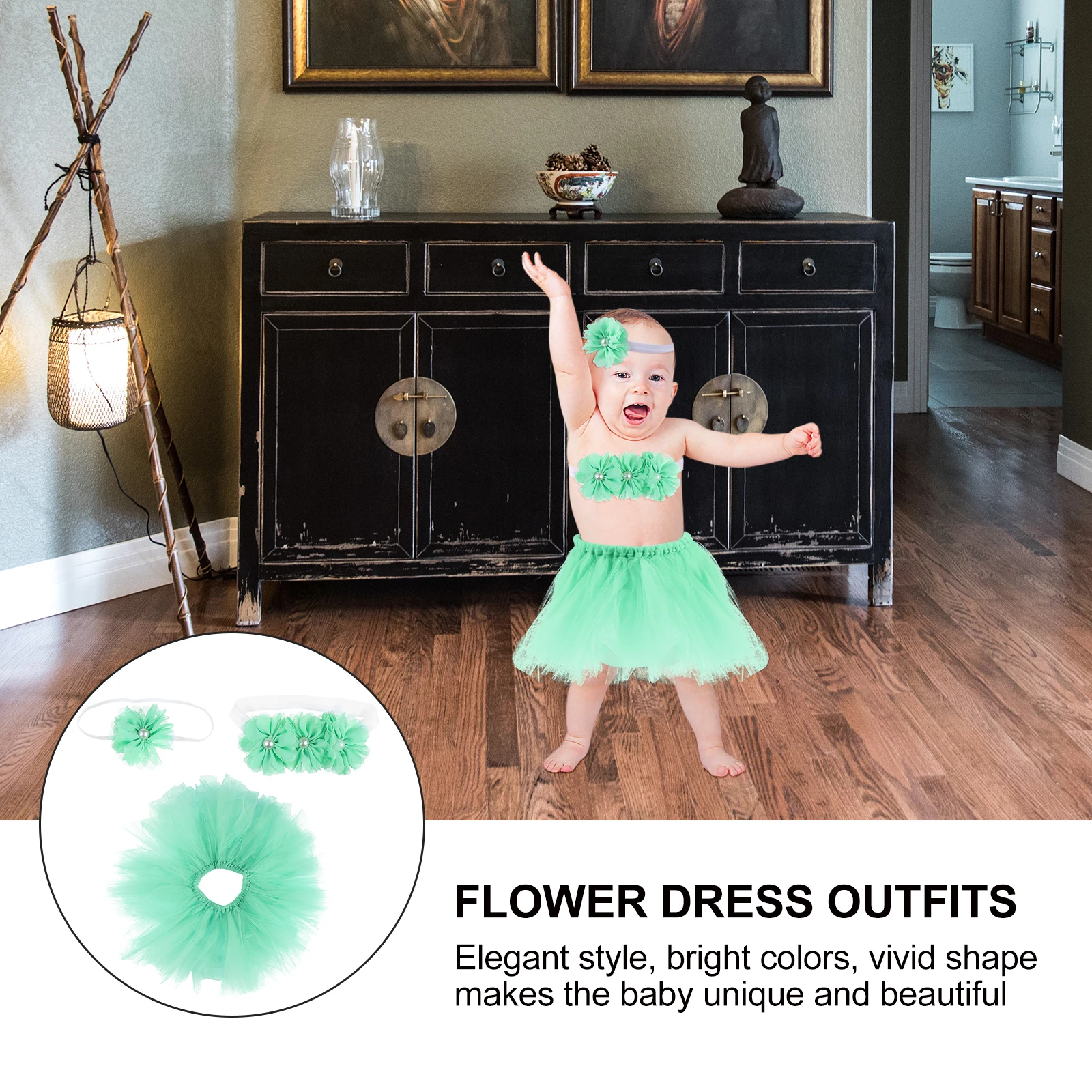 

Tutu Skirt 3 Piece Baby Girl Outfits Acrylic Photography Props Infant Photo Prop Soft Material Elastic Design 0 3 Months