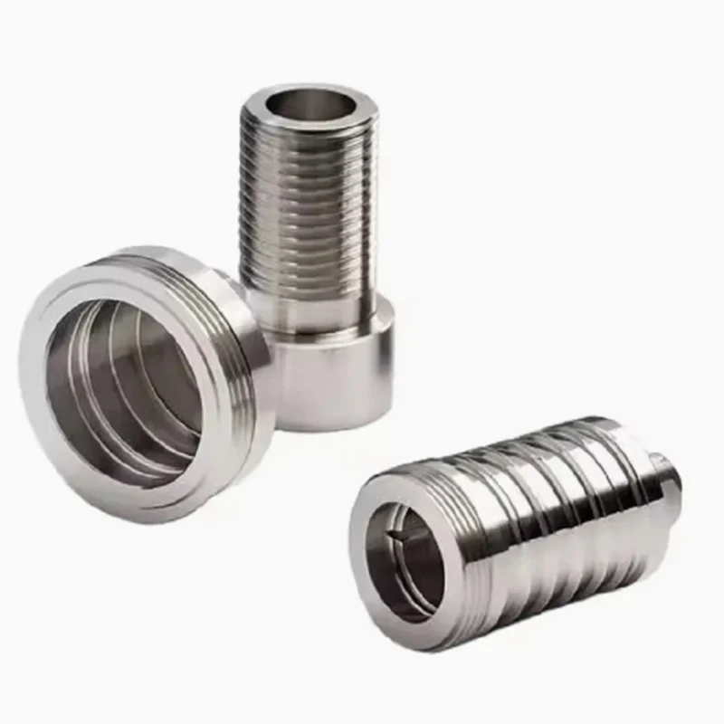 Custom CNC machining non-standard stainless steel hardware accessories, 304 stainless steel internal and external threaded nuts