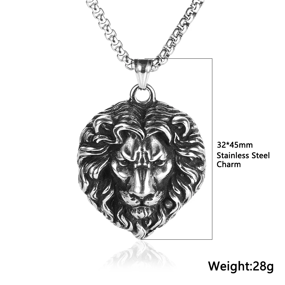 Nabest 7 Styles Animal Lion's Head Wild Retro Stainless Steel Men Pendant Necklace Elephant Scorpion Eagle Claw Charm Jewelry