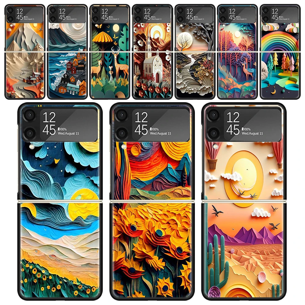 Natural Trees in Mountain Ranges Cases For Samsung Galaxy Z Flip 4 5 6 3 Z Flip6 Flip4 Flip5 Flip3 ZFlip6 ZFlip5 5G Hard Shockpr