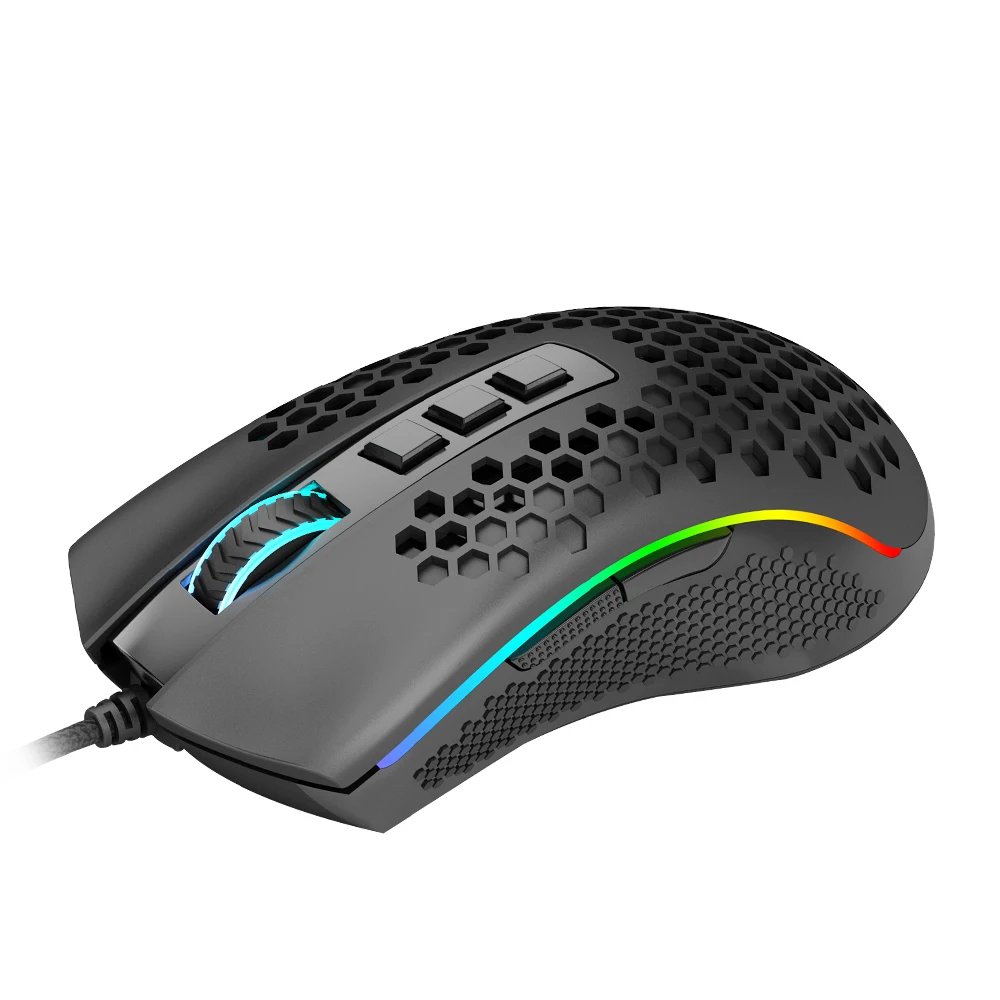 REDRAGON Storm M808 USB wired RGB Gaming Ultralight Honeycomb Mouse 12400 DPI programmable game mice for Computer PC Laptop