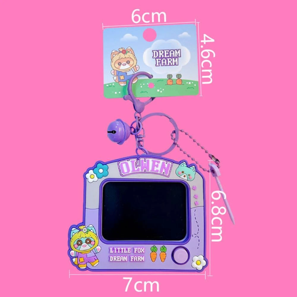 LLavero de tablero de Graffiti DIY, llavero de tablero de dibujo de pintura reutilizable, limpieza de un clic, colgante de mochila escolar multifunción, juguete para niños