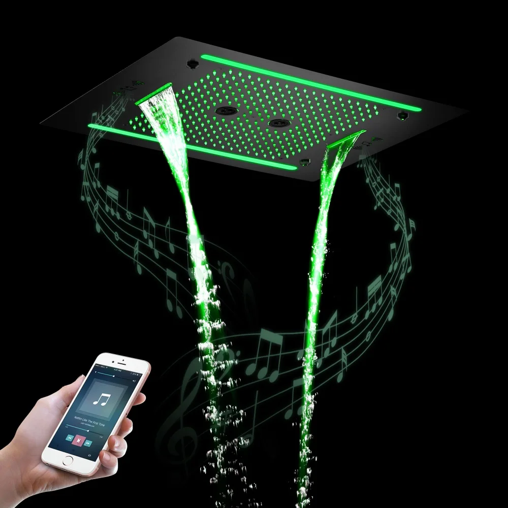 4 Functions 600*800mm Showerhead LED Shower Head Massage Shower Set 64 Colors LED With Music Ceiling Shower