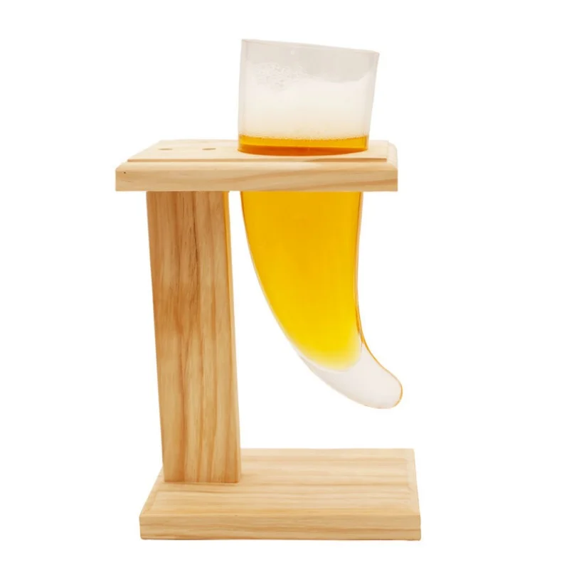 

Creative Horn Shape Beer Glass 600ml with Stand