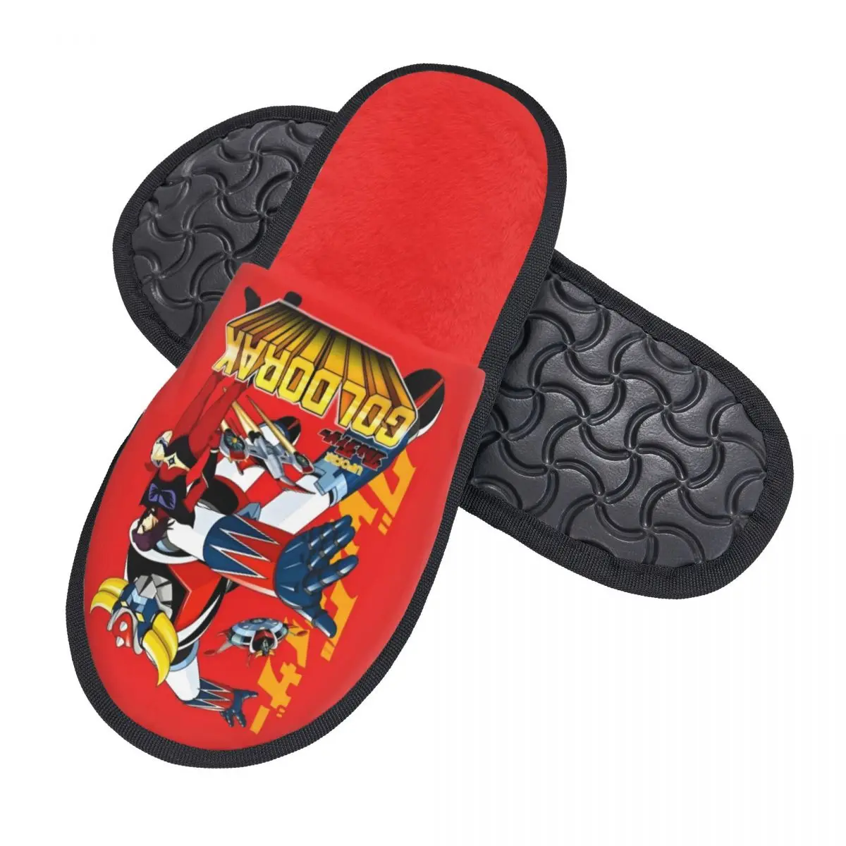 Imagen 3: Zapatillas de espuma viscoelástica personalizadas Goldorak Grendizer Goldrake UFO Robot para mujer, cómodas y cálidas Zapatillas de casa de guerrero mecánico de Manga de Anime