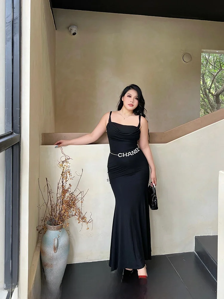 

Женское длинное платье SOUL Hepburn больших размеров с завязками на шее, приталенное, облегающее, с эффектом утяжки талии, сексуальное, фасон «рыбий хвост»