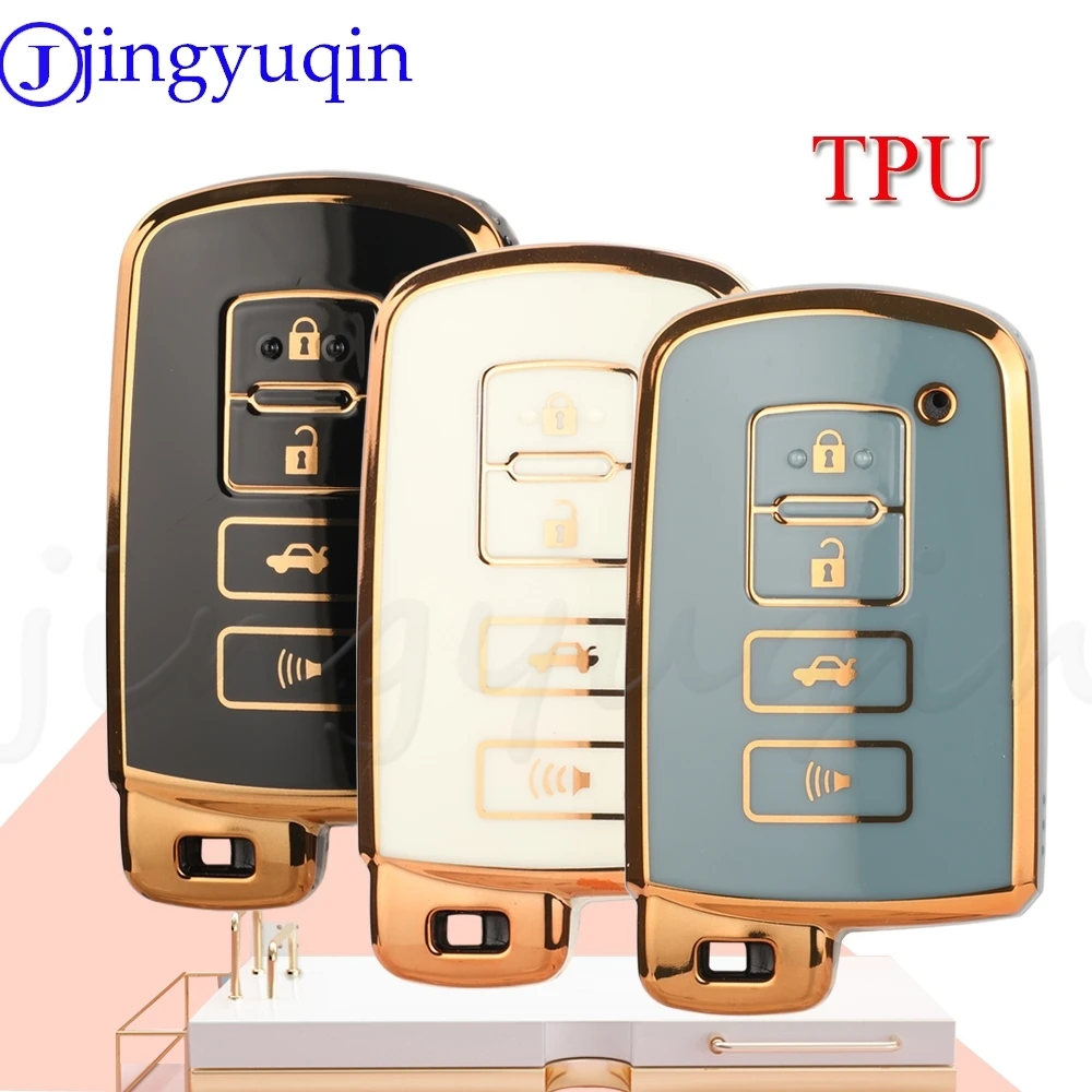 JYQ TPU Auto Remote Key Shell สําหรับ Toyota Corolla Camry RAV4 Highlander Auris CHR Avalon Land Cruiser รถอุปกรณ์เสริม