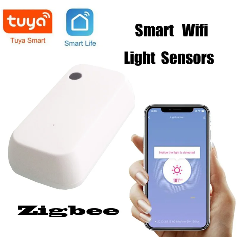 WiFi ZigBee Smart Light Sensor Illumination APP Setting Real-time Brightness Detector Remote Control Door Window Alarm System