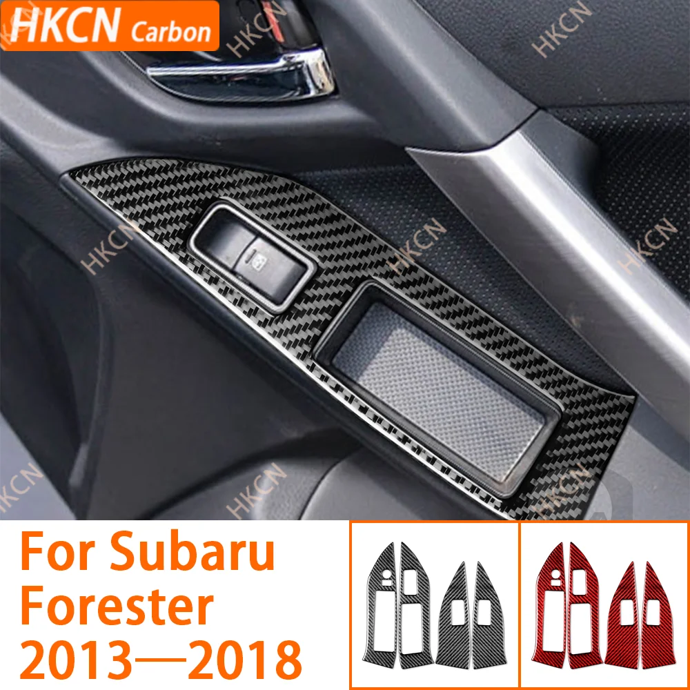 For Subaru Forseter 2013-2018 Carbon Fiber Window Power Control Switch Panel Car Interior AccessoriesCarbon Fiber Sticker