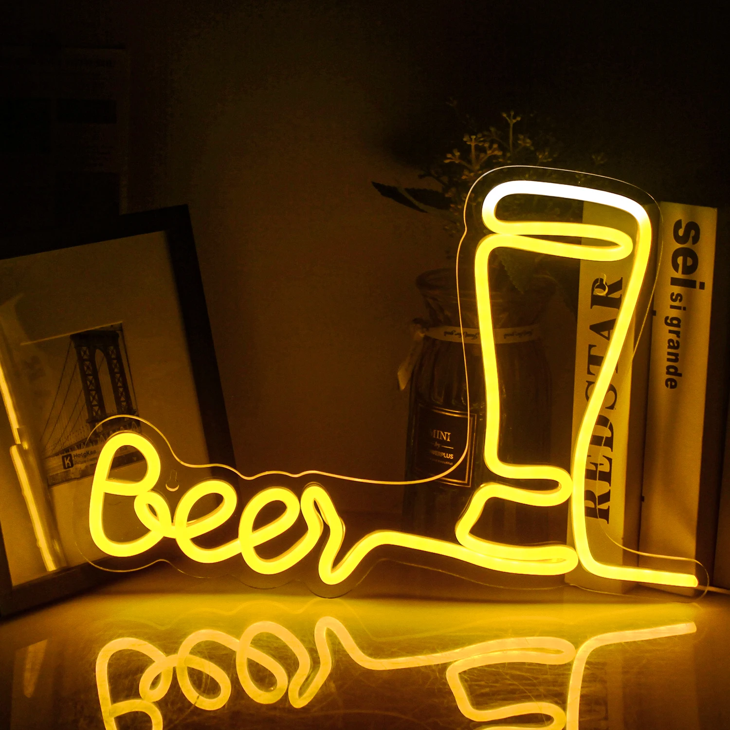 

Ineonlife beer lover beer neon sign, beer glass decor beer Kitchen Aesthetics Bar Party Atmosphere Personality ART Wall Decor