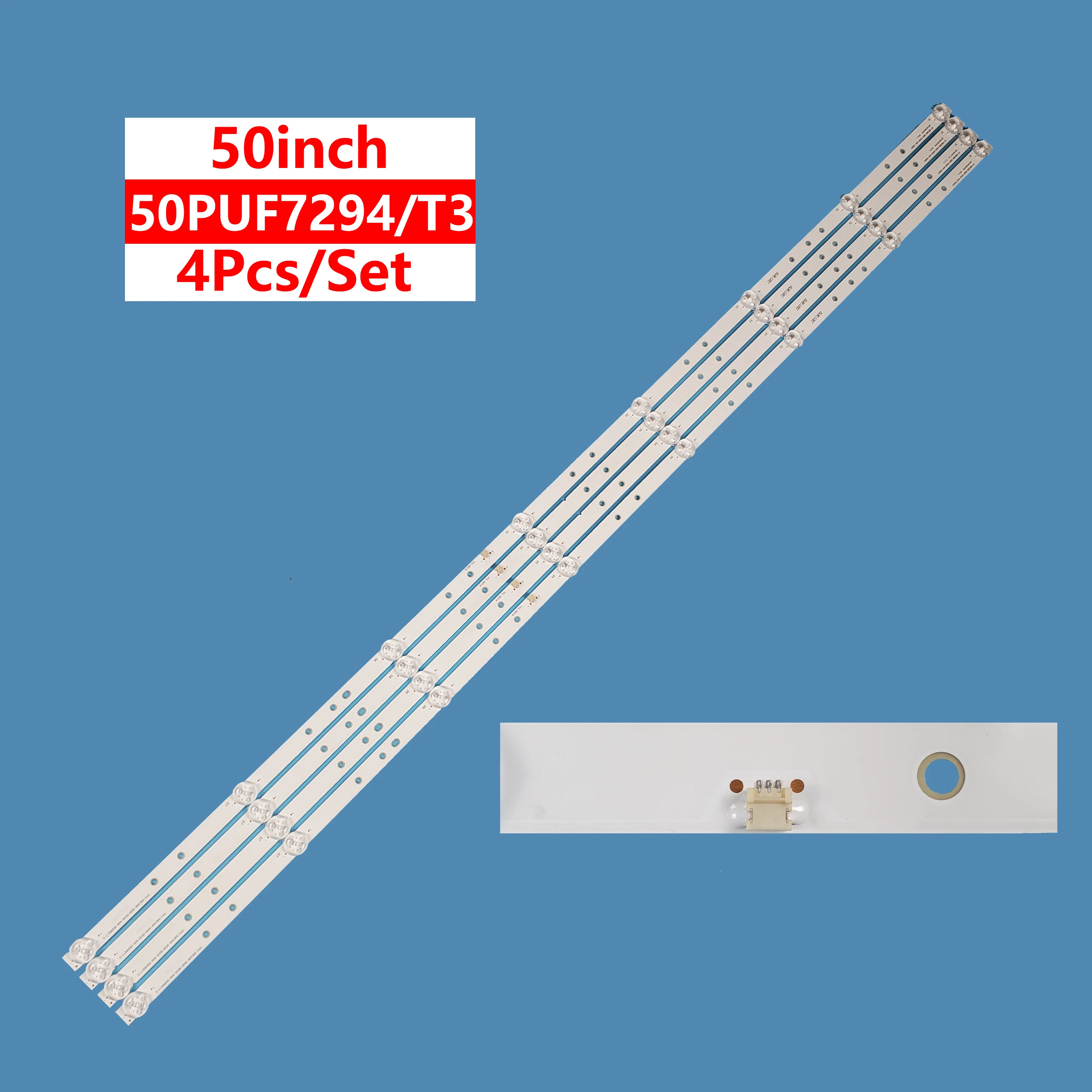 4pcs LED strip 8 lamp For 50PUF7294/T3 50I3 07-50ES09-3030-OD35-4X8 TPV-50ES09-3030-0D35-4X8-20200217-C