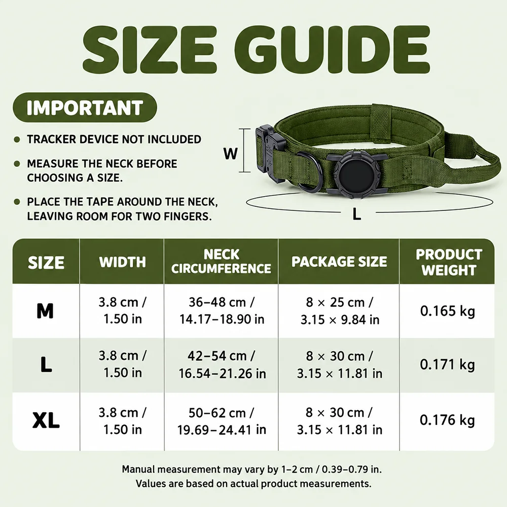Dog Collars (including Tracker Installation Area) Adjustable and Durable Outdoor Collars for Medium and Large Dogs