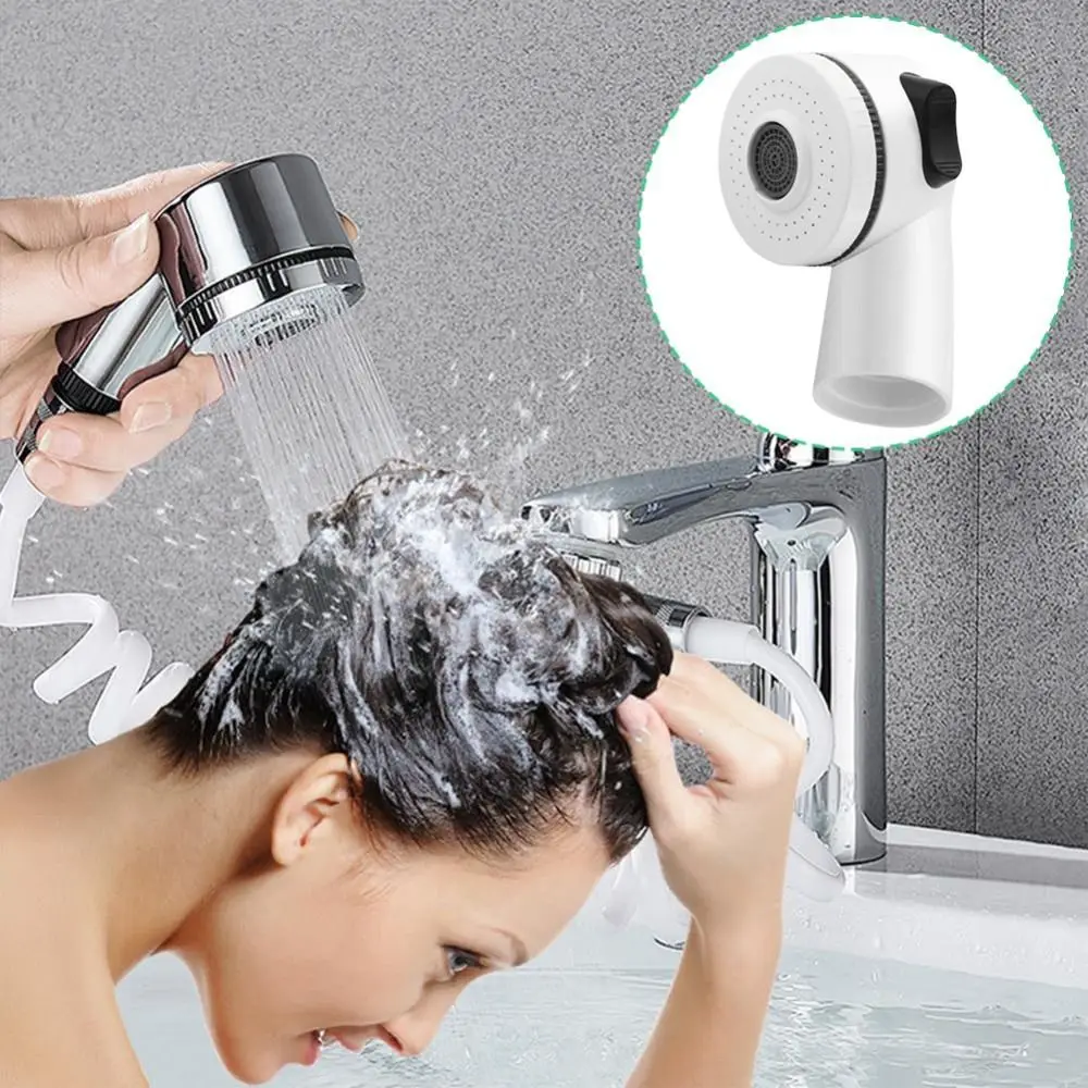 

Экономичная насадка для душа для малышей с функцией повышения давления, мягкая струя, ручной душ-распылитель, простая установка, боковая кнопка управления