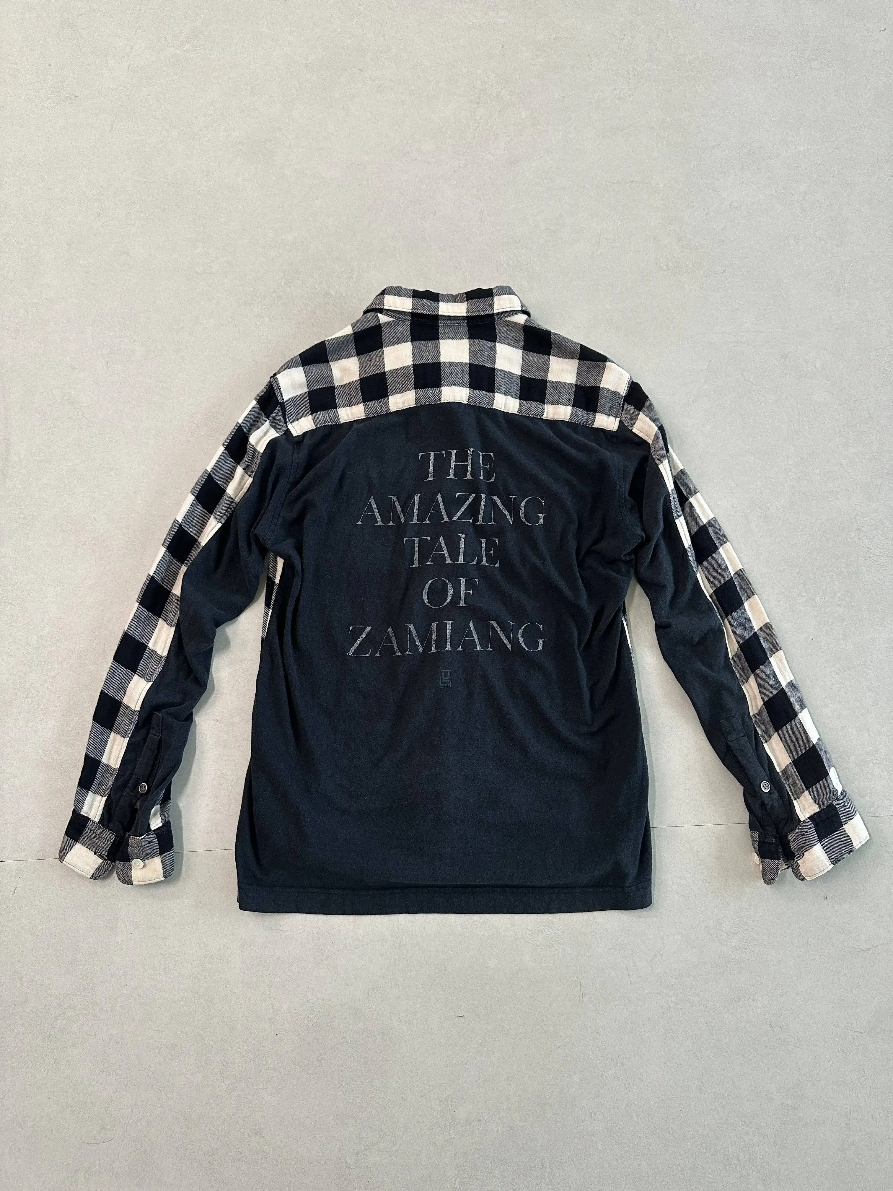Under 06ss T Plaid Splicing Long Sleeve Printed Shirt Jacket