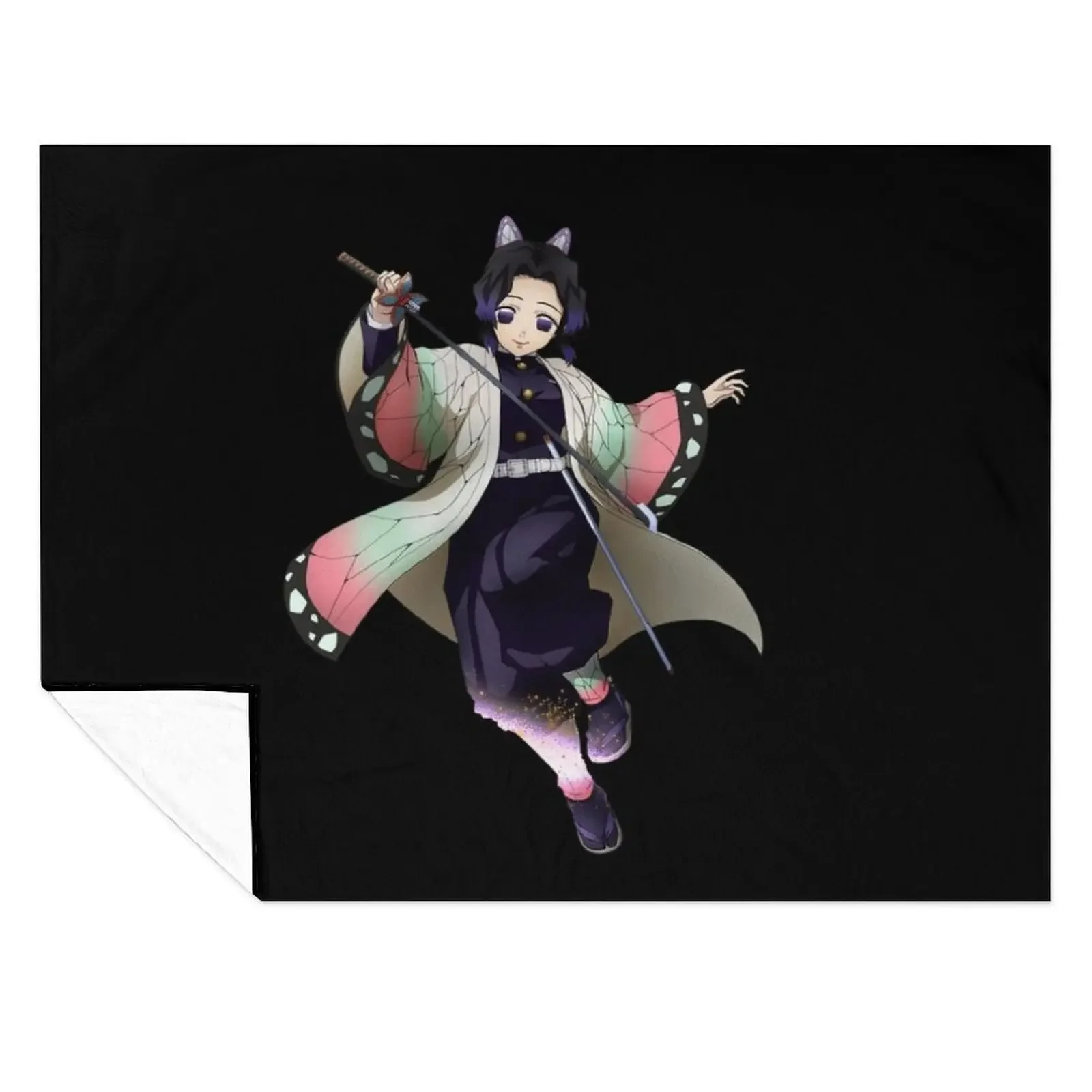 

Shinobu Kocho Kimetsu no Yaiba Throw Blanket Soft Plush Plaid Large Flannel Hair Blankets