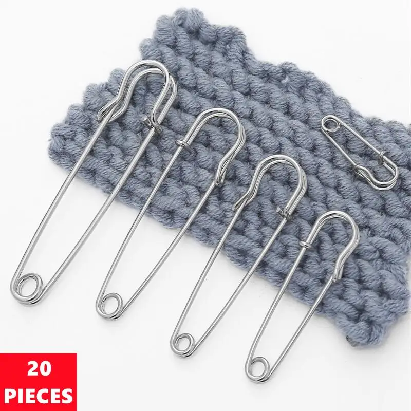 20Pcs/Lot 27mm-100mm Multi Size Safety Pin Shawl Sweater Large Button Pin Box Bag Clothing Carpet Paper Pin Sewing Accessories