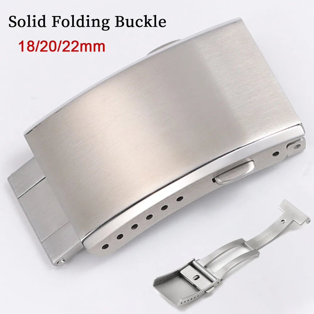 Boucle de bracelet de montre en acier inoxydable 316L, 18mm 20mm 22mm, fermoir pliant solide de remplacement pour Seiko, boucle en métal, accessoires de montre