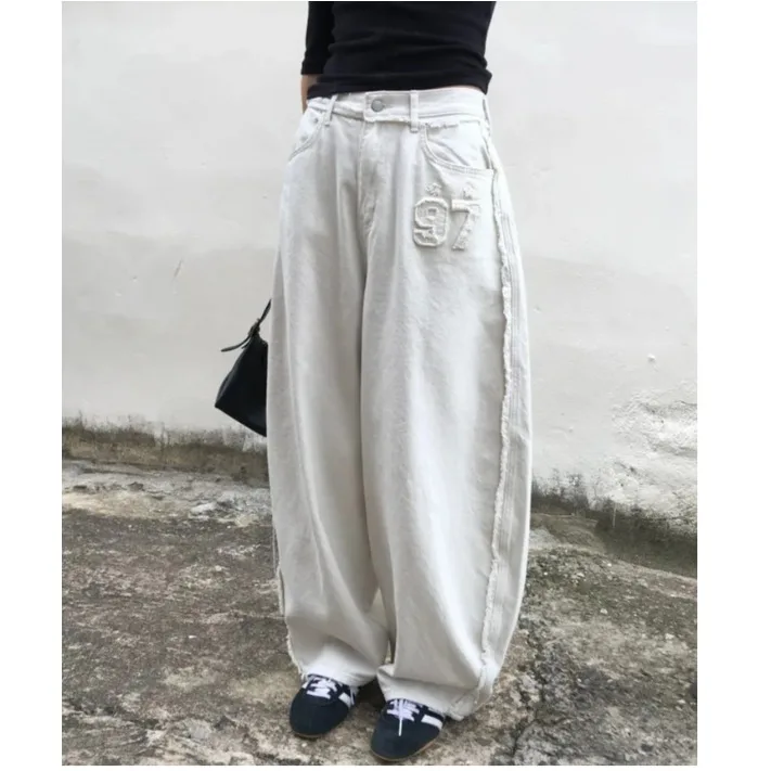 

Джинсы с высокой талией и цифровой вышивкой, с эффектом потертости, женские, с изогнутым кроем, повседневные, всесезонные, из хлопкового денима, скинни