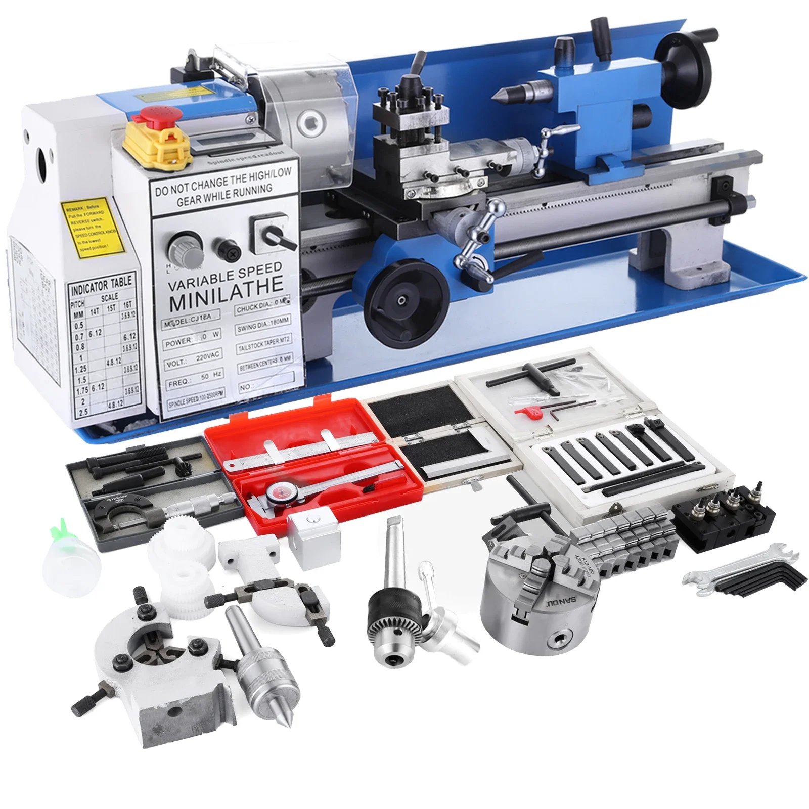 

CJ18A 7x14 Blue Mini Lathe Accessory Package Tooling Bench Top Cutter cnc mini lathe machine