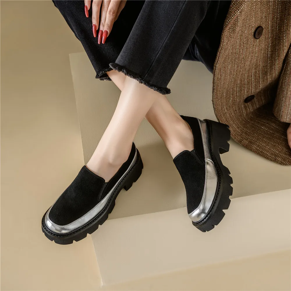 FEDONAS Mixed Colors Fashion Women Pumps Platforms Loafers Genuine Leather Spring Summer Casual Working Round Toe Shoes Woman