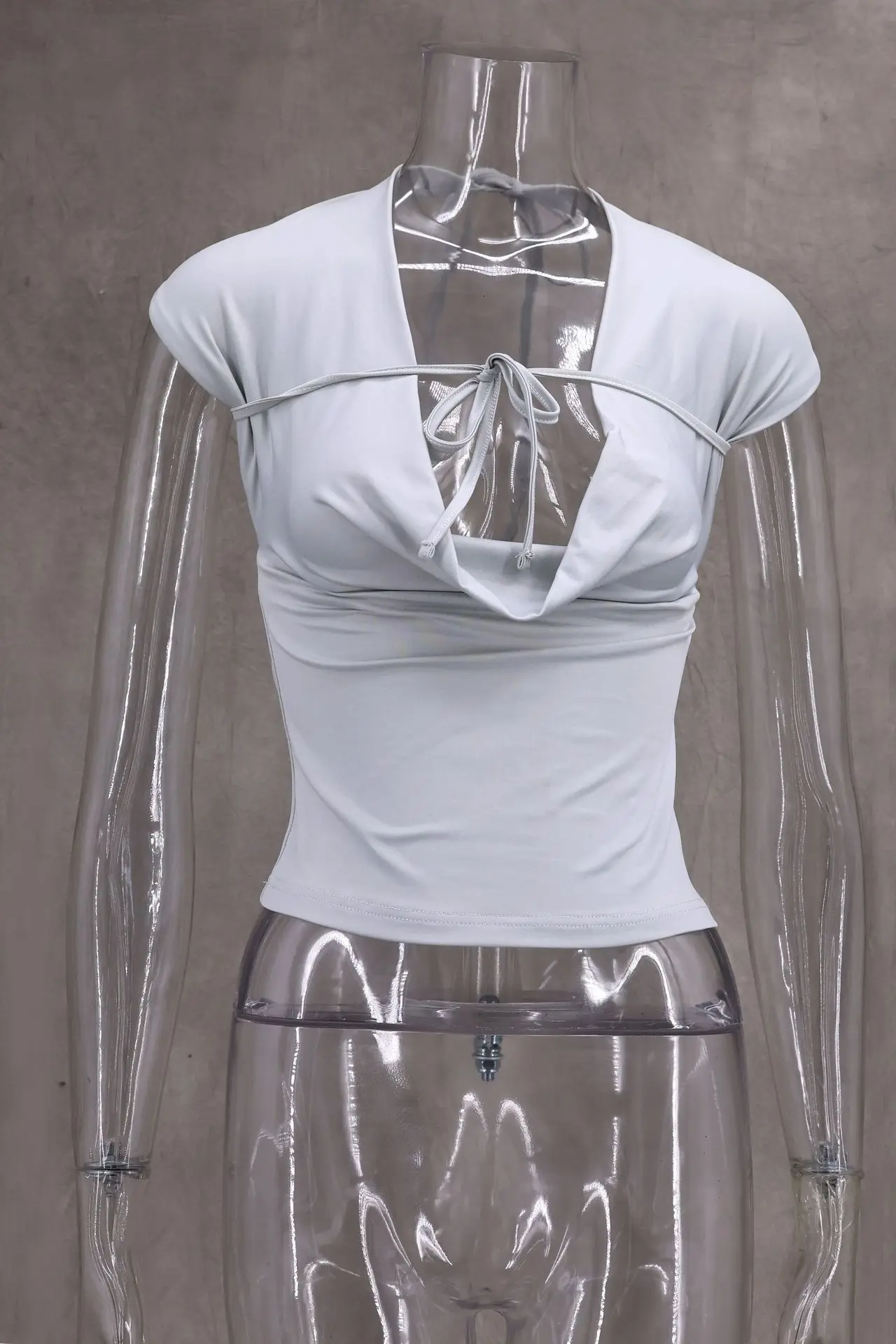 Sommer Frauen Solide Lace Up Sexy T-shirts Chic Halter-Backless Ärmellose Tank Tops Weibliche Y2K Elastizität Gestellte Junge Mädchen Top – Detail 16