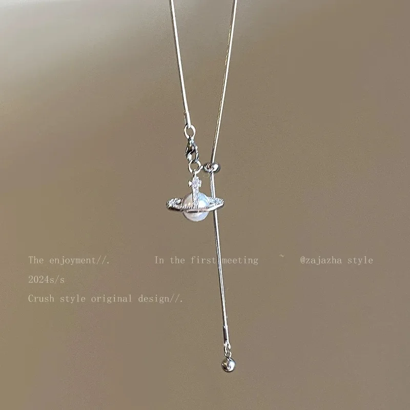 Factory Direct Sales ~ Summer Sweet and Cool Dopamine Pearl Butterfly Flower Necklace, Light Luxury Niche High-End Clavicle Accessory