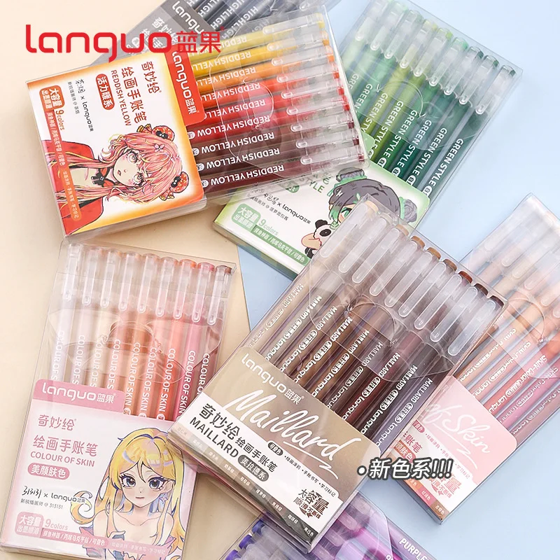 

9 Colors Double Heads Highlighter Pen Fluorescent Markers Drawing Highlighters Pens Art Japanese DIY Cute Pastel Stationery