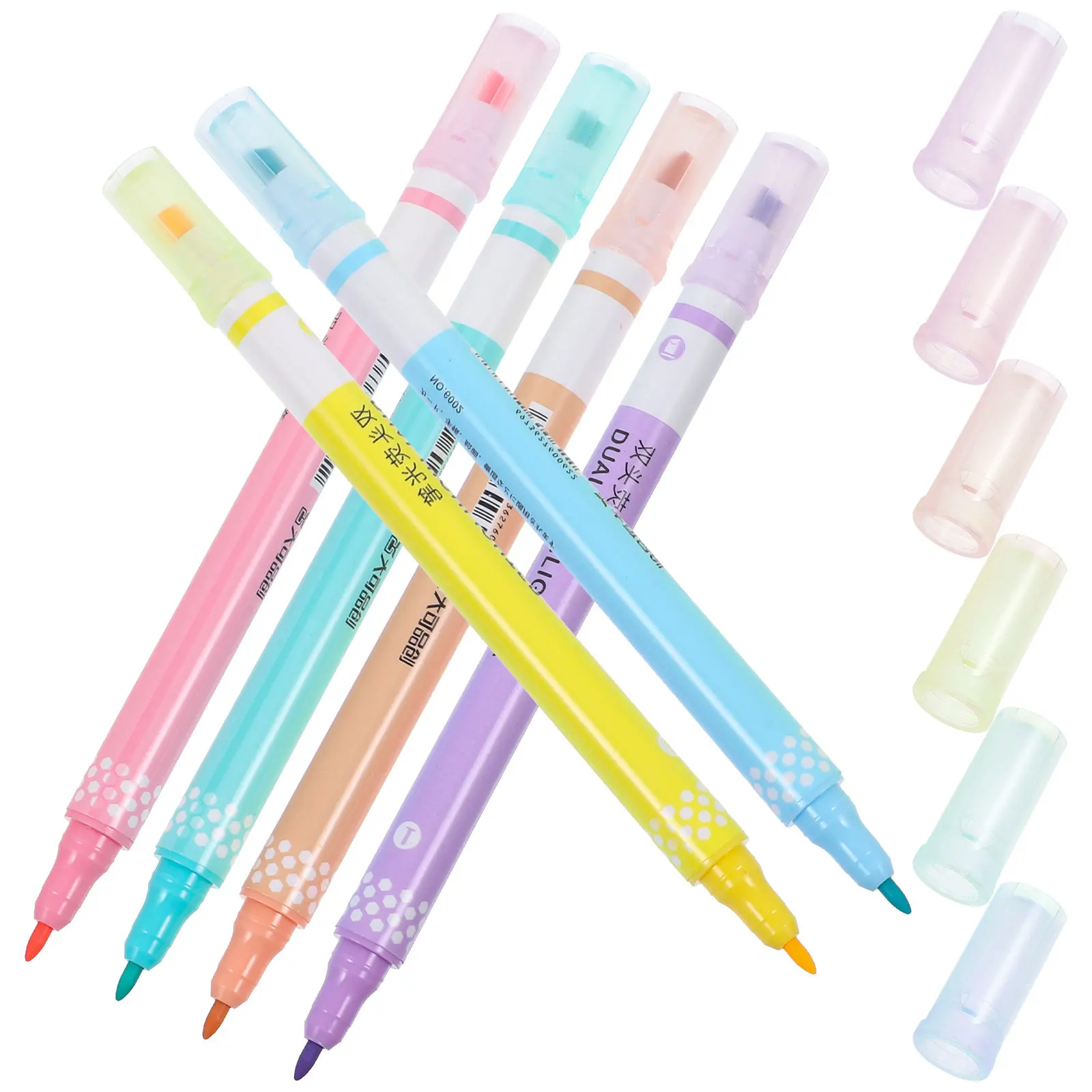

1Set Vibrant Fluorescent Pens Highlighters Assorted Colors Double Tips Portable School Office Home Study Book Marking Pens Cute