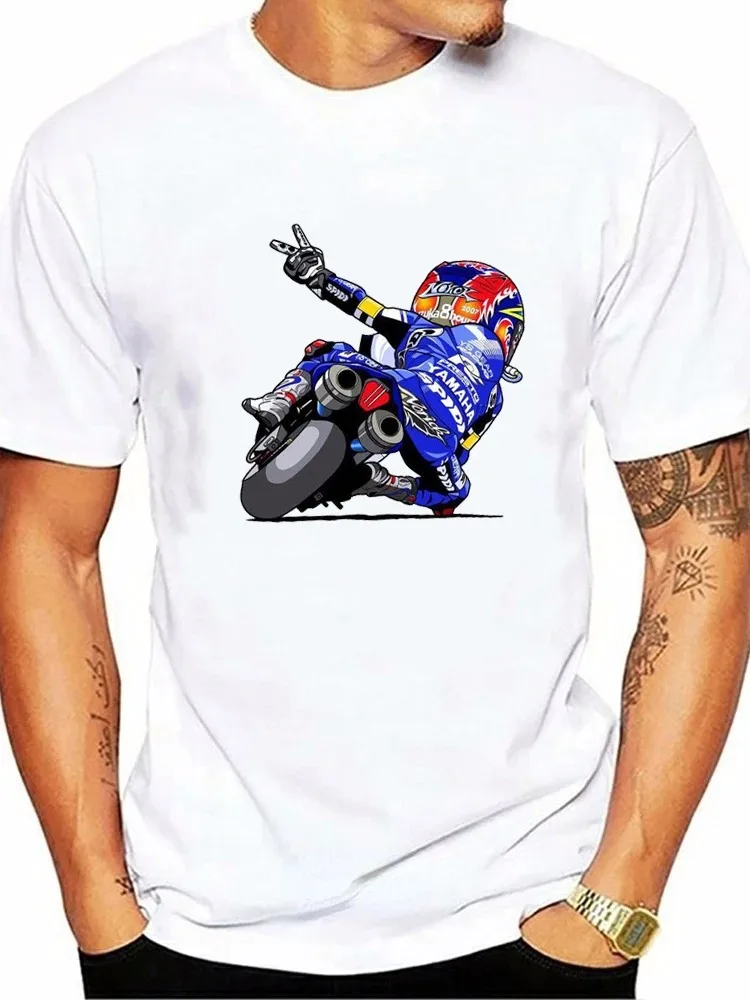 Summer Men\'s Outdoor Motocross Racing Jump Stunt Racing Extreme Sport Print T-Shirt Men Funny Motorcycl White Hipster Tee Tops