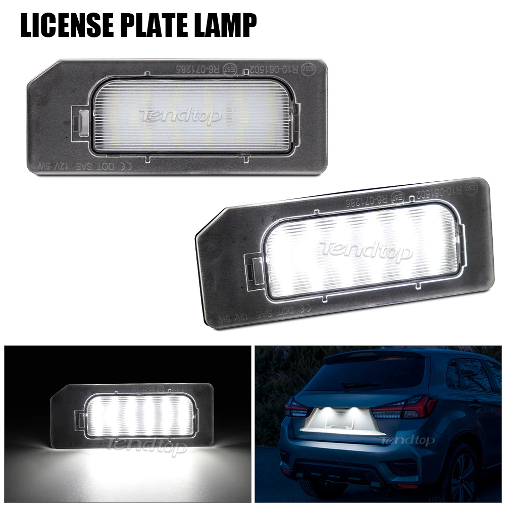 2Pcs LED Car Rear Number Plate Lamps White Canbus License Plate Lights For Mistubishi ASX Outlander Sport RVR PHEV 2011-2020