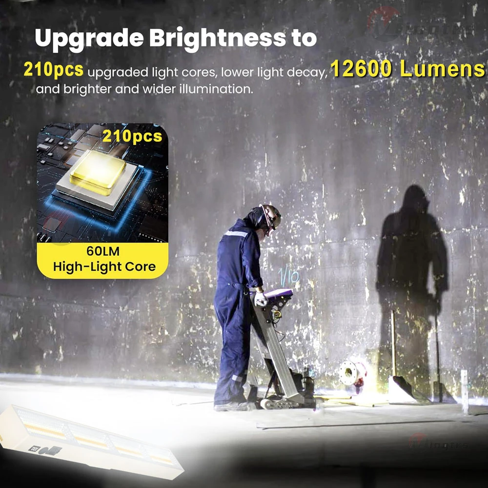 108/156/210 LED Magnetic Work Light with Hook USB Rechargeable Portable Underhood Work Lamp Bar For Car Repair Outdoor Lighting - Image 2