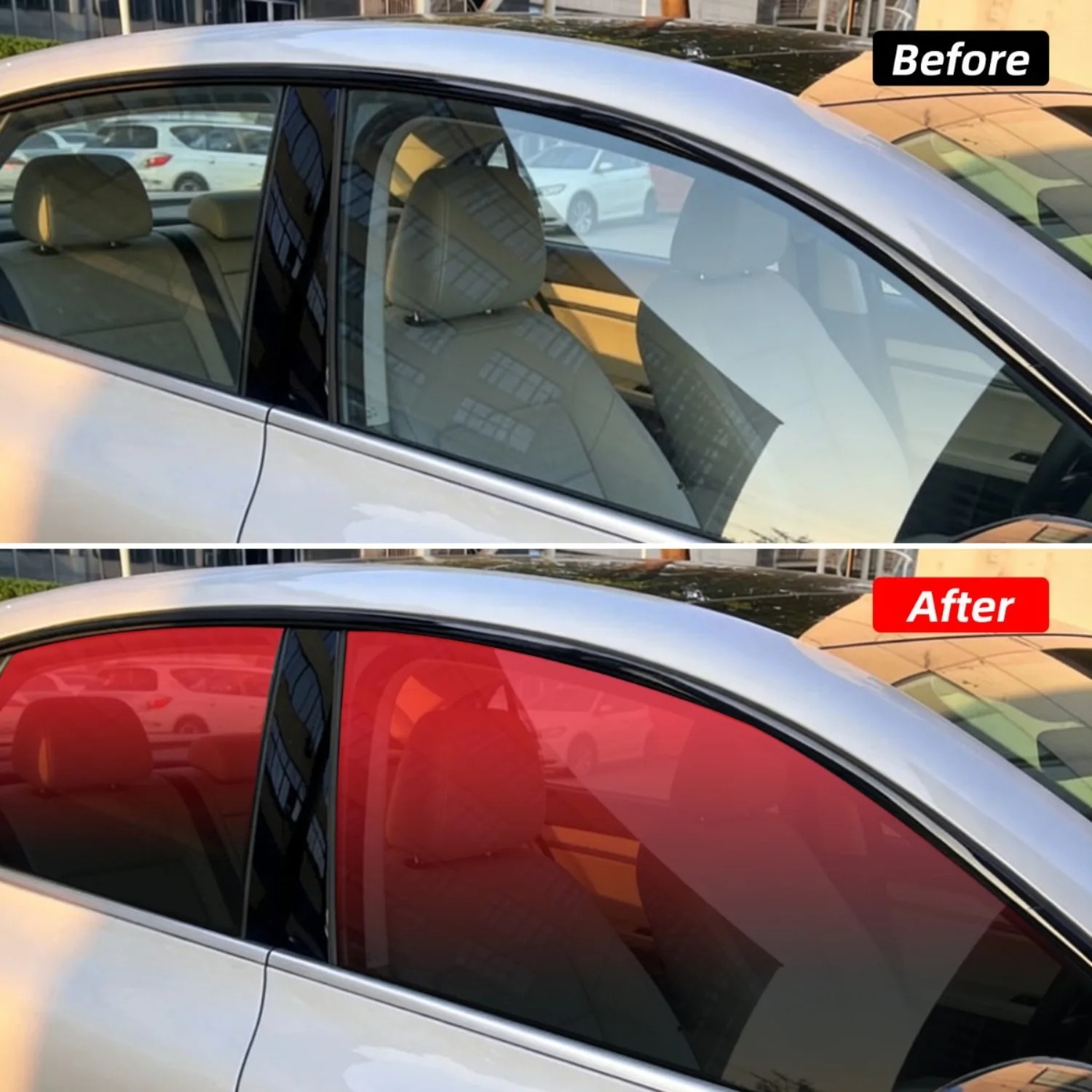 50x300cm Car Window Two-Tone Tint Film Roll, Insulation Privacy Window Tint，Easy Installation Kit for Car, SUV, Van